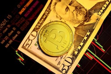 Dólares y bitcoin
